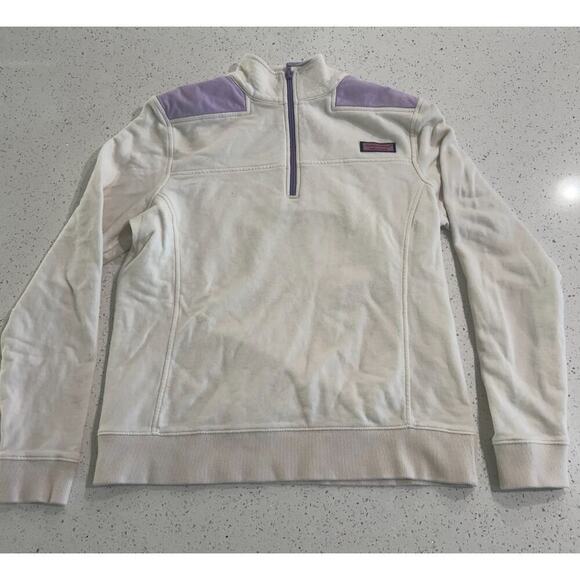 Vineyard Vines Tops - Vineyard Vines Mint Green 1/4 Zip Pullover Women’s Size S Purple Seersucker Trim